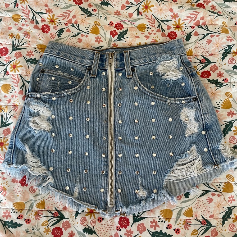 Carmar mini denim skirt
